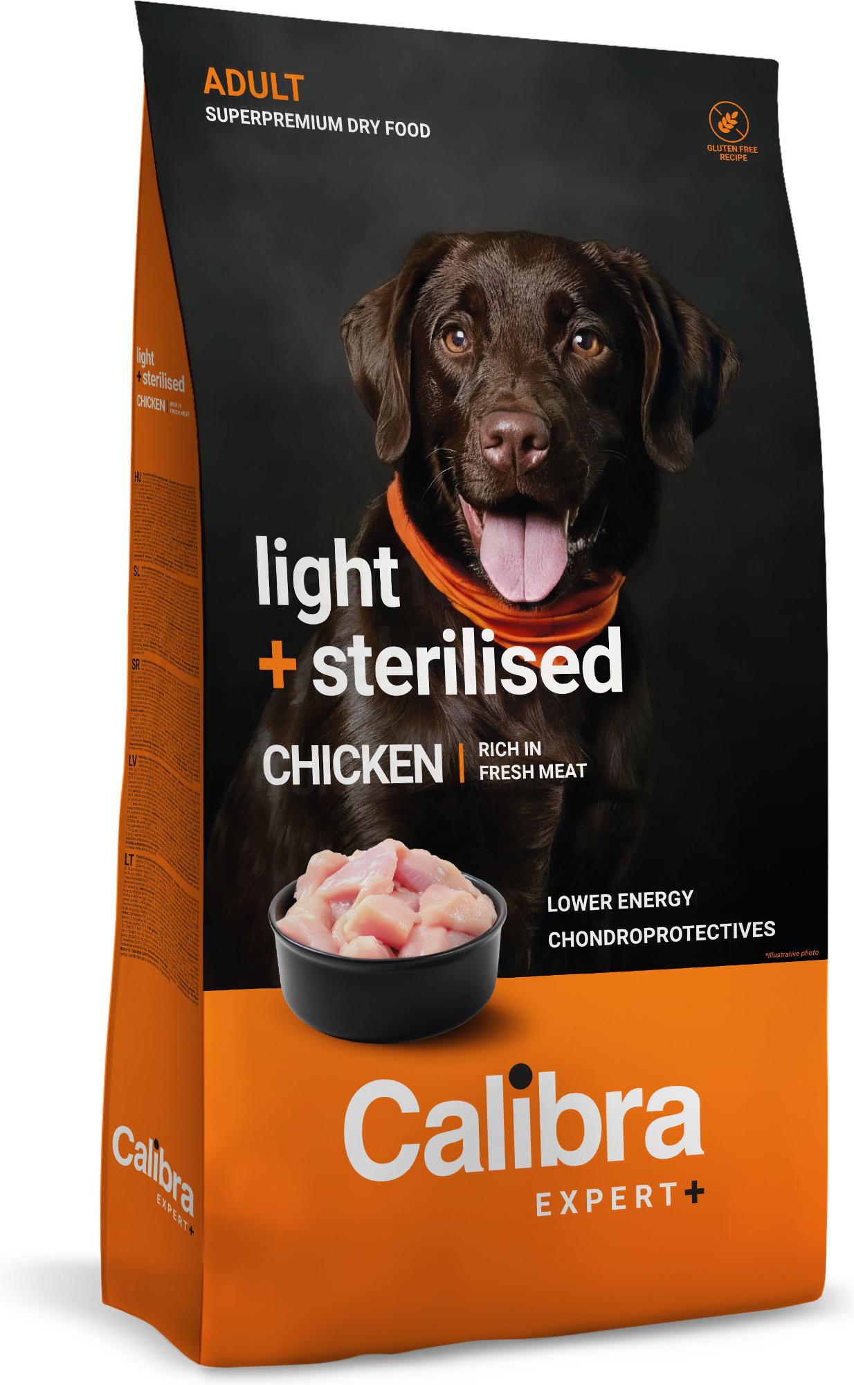 Calibra Expert+ Canine Adult Light + Sterilised Pollo