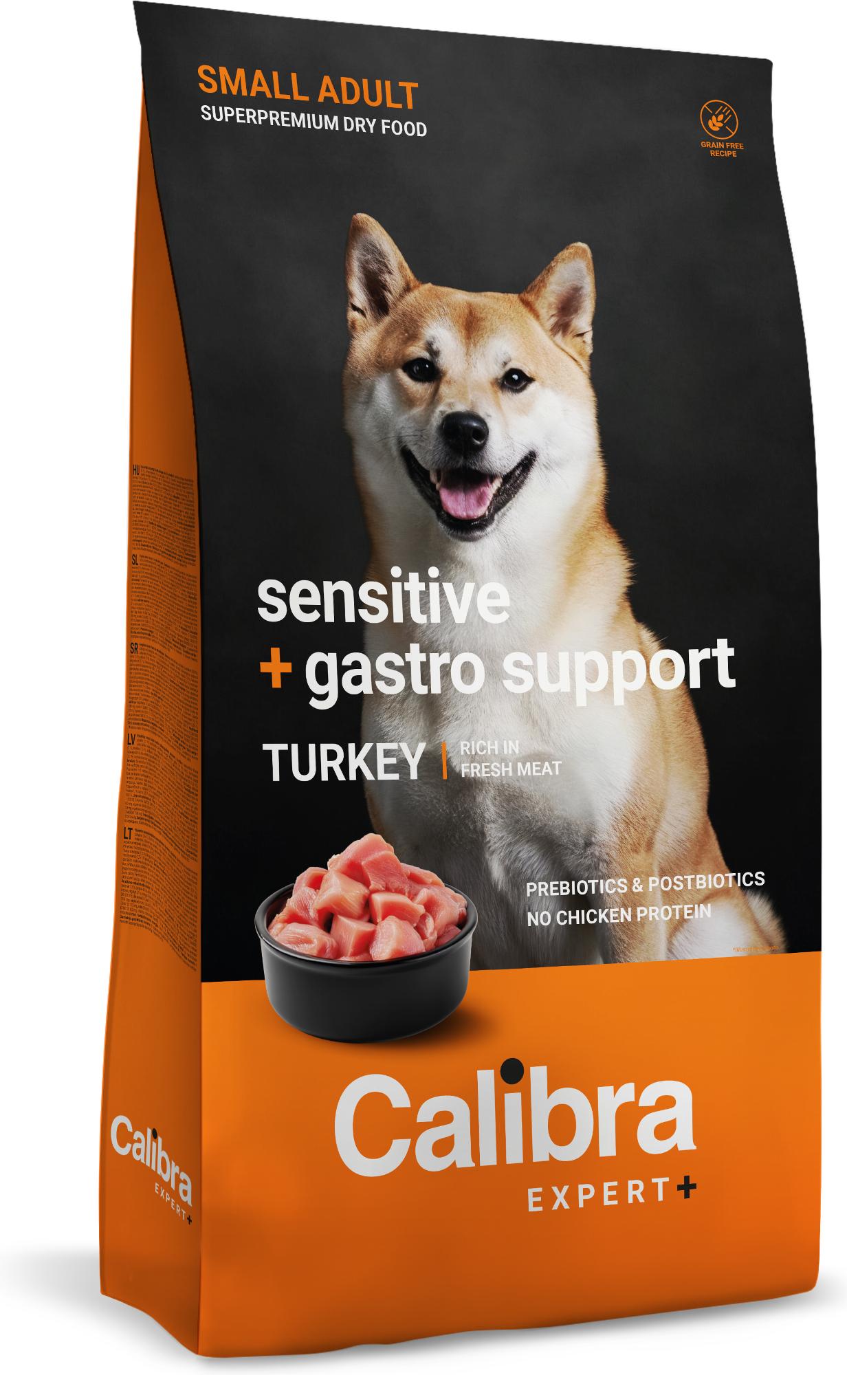 Calibra Expert+ Canine Adult Small Sensitive + Gastro support Tacchino