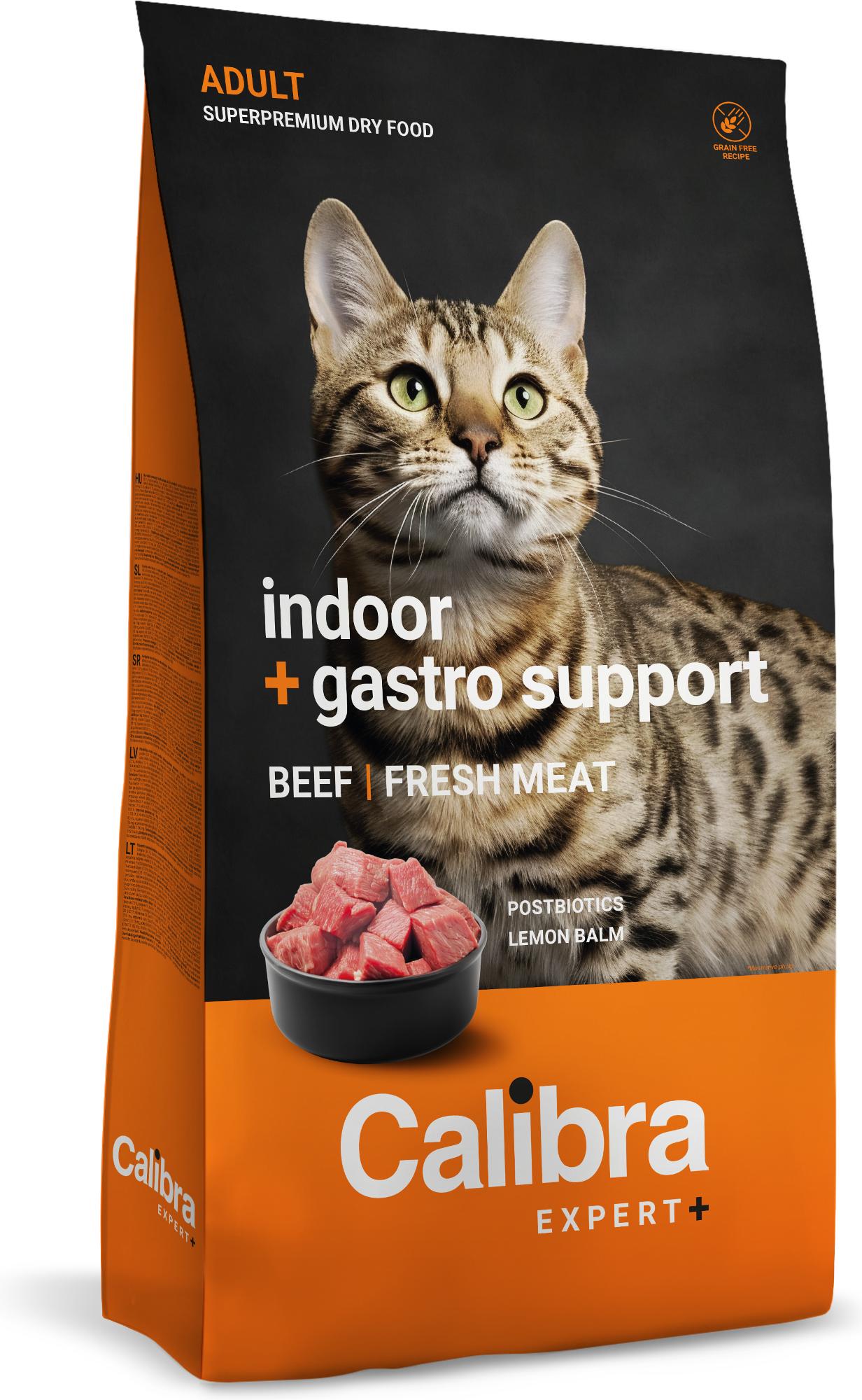 Calibra Expert+ Feline Adult Indoor + Gastro support Manzo e Agnello