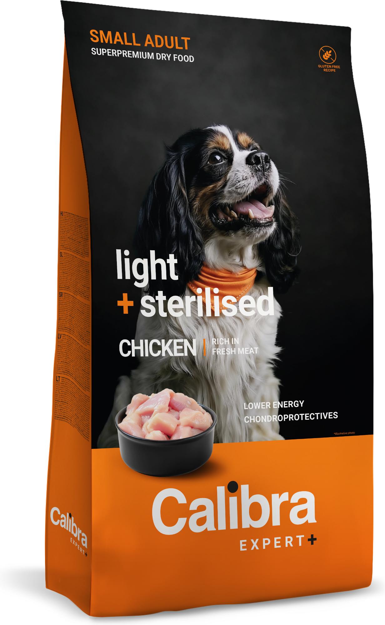 Calibra Expert+ Canine Adult Small Light + Sterilised Pollo
