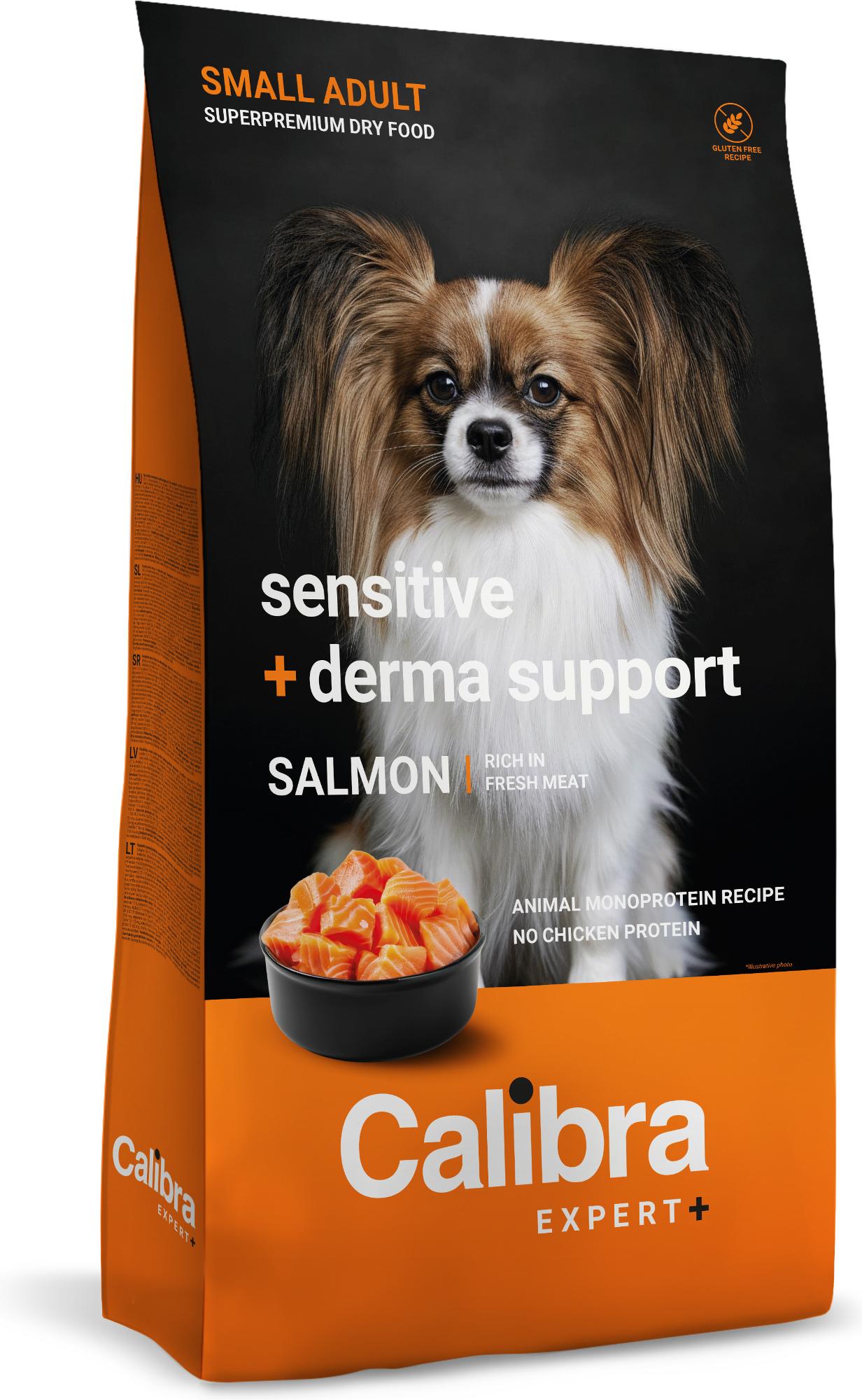 Calibra Expert+ Canine Adult Small Sensitive + Derma support Salmone
