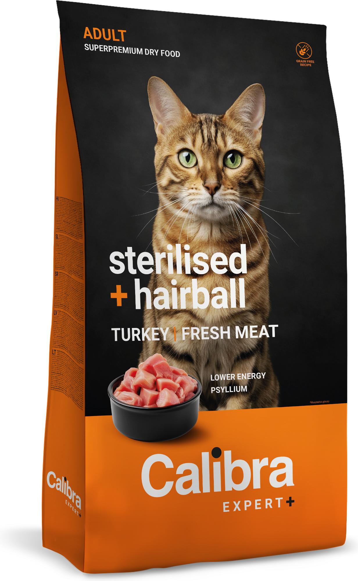 Calibra Expert+ Feline Adult Sterilised + Hairball Tacchino e Pollo