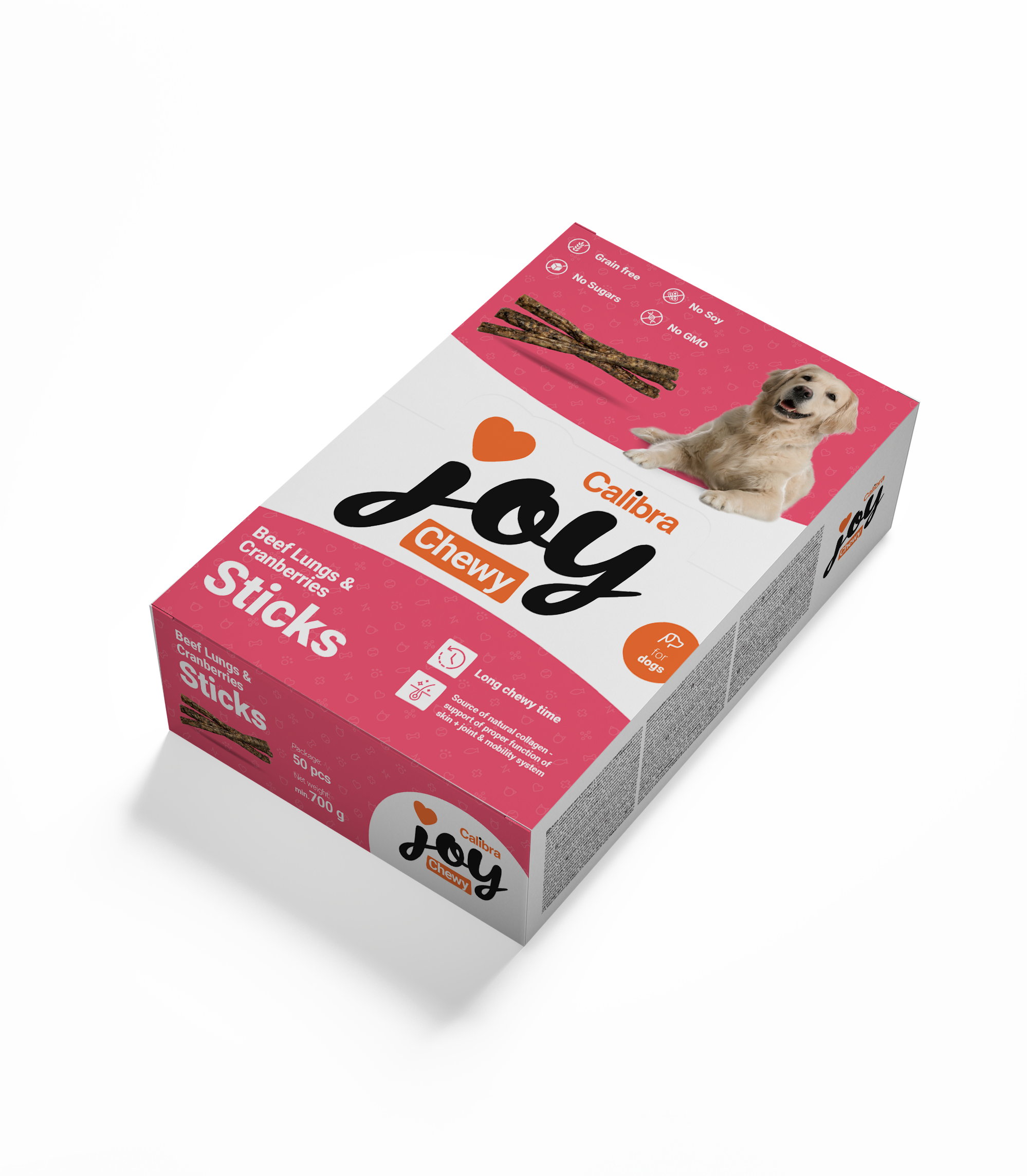 Calibra Joy Chewy Canine Beef Lungs & Cranberry Sticks