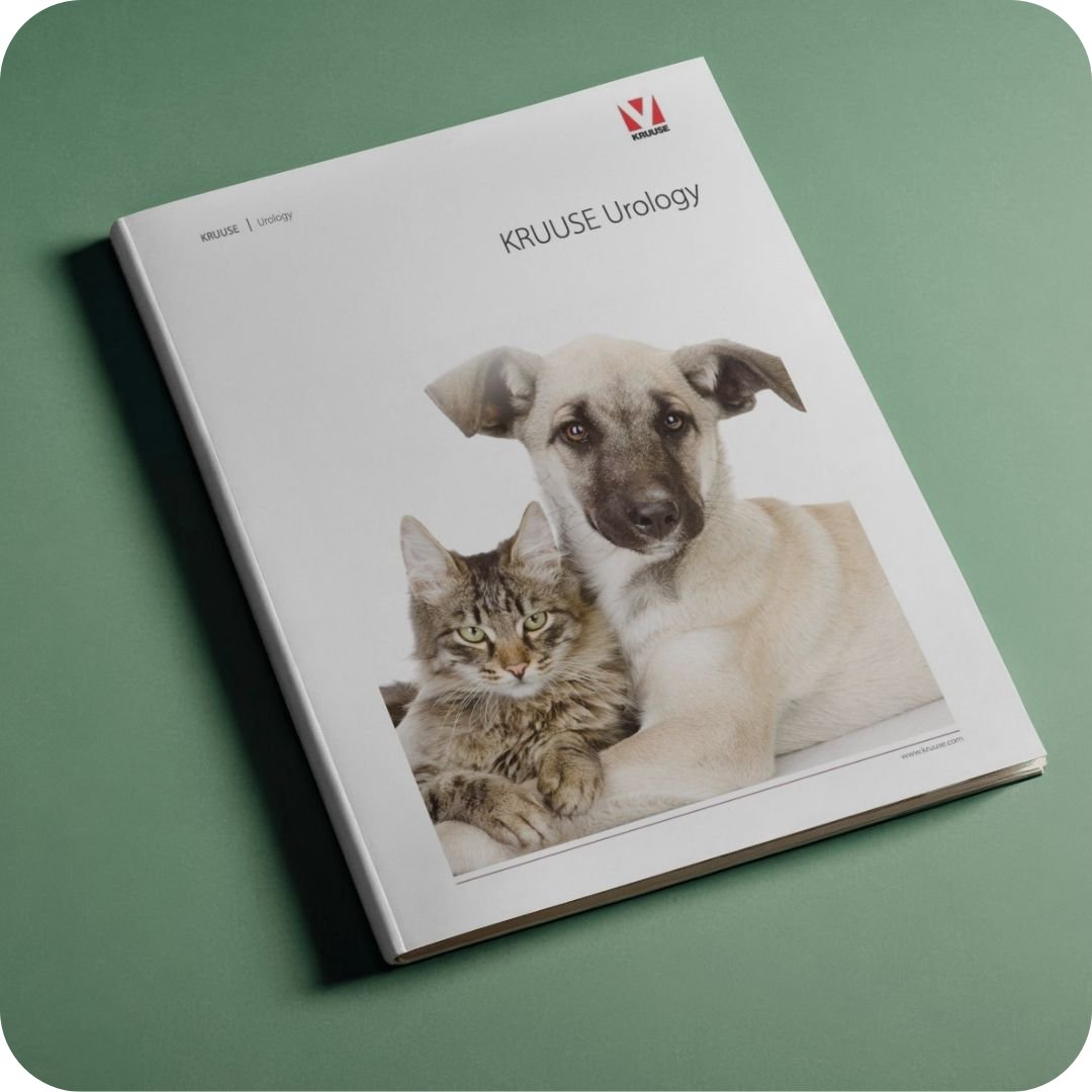 Urologie-Broschüre, Hund Katze, Tiermedizin Brochure, Tiermedizinische Broschüre, Kruuse